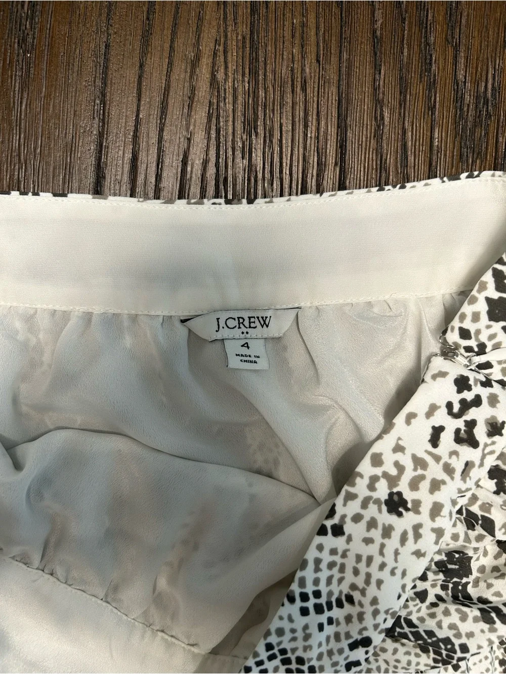 J. Crew Snake-Print Midi Skirt in White and Gray
